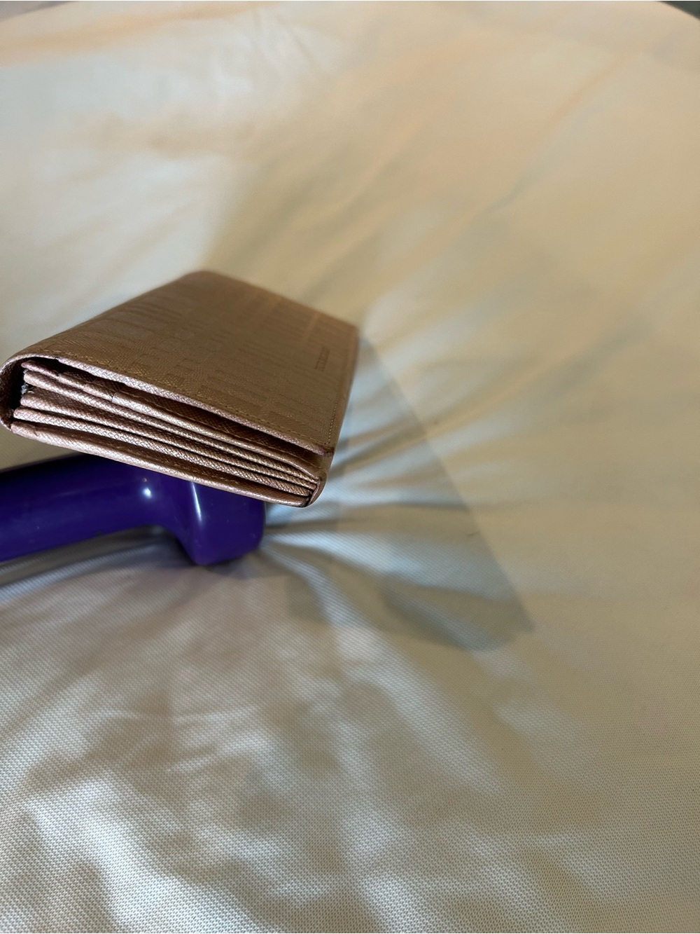 Burberry Metallic Rose Gold Check Clutch Wallet - Picture 3 of 10